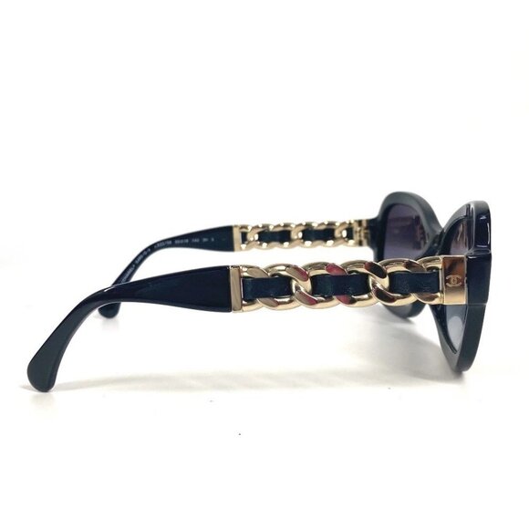 CHANEL 5465-Q-A Chain CC Mark logo glasses eyewear sunglasses Plastic Black/Gold main image 4